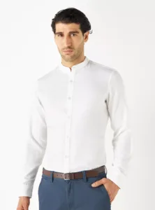 H&M Shirt with Mandarin Collar and Long Sleeves